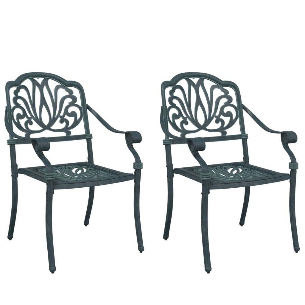 Chaises de jardin 2 pcs en fonte d'aluminium