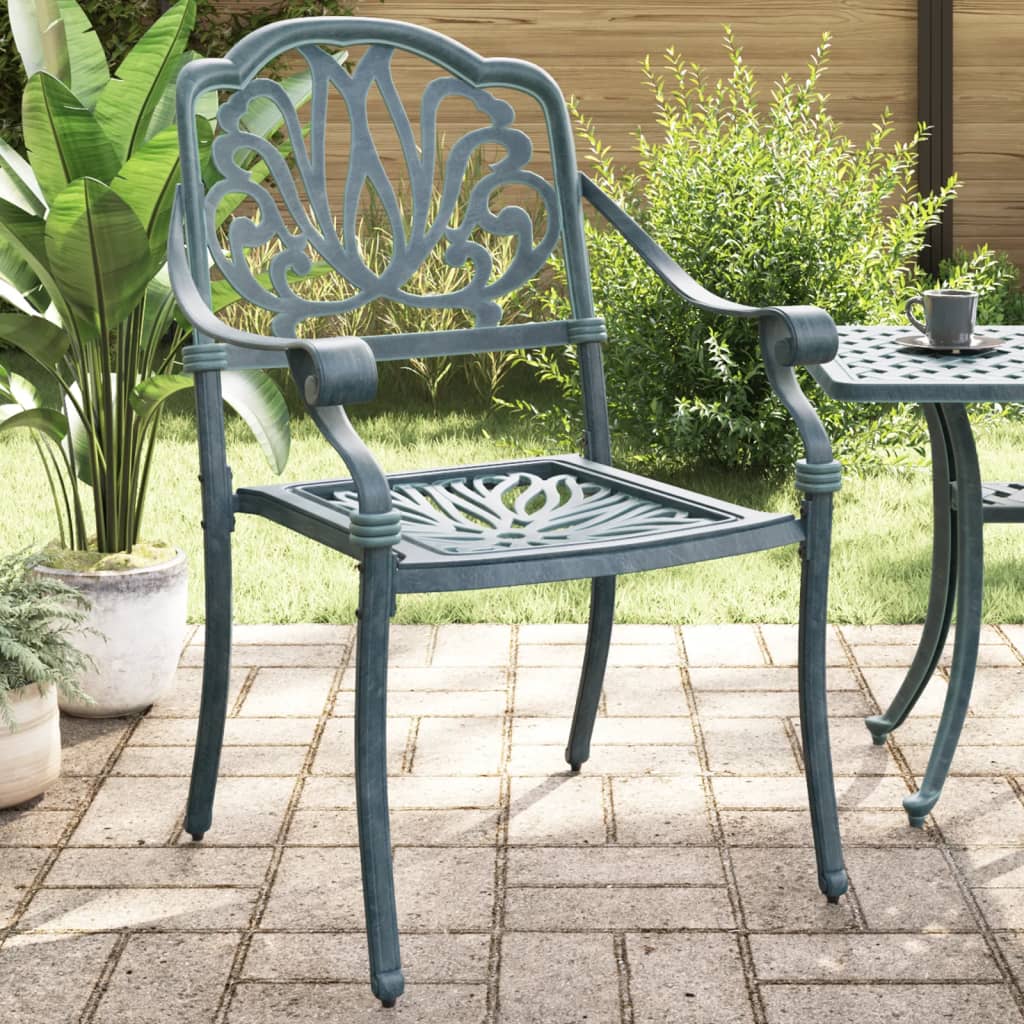 Chaises de jardin 2 pcs en fonte d'aluminium