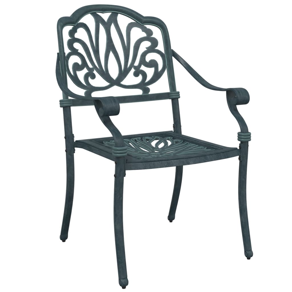 Chaises de jardin 2 pcs en fonte d'aluminium