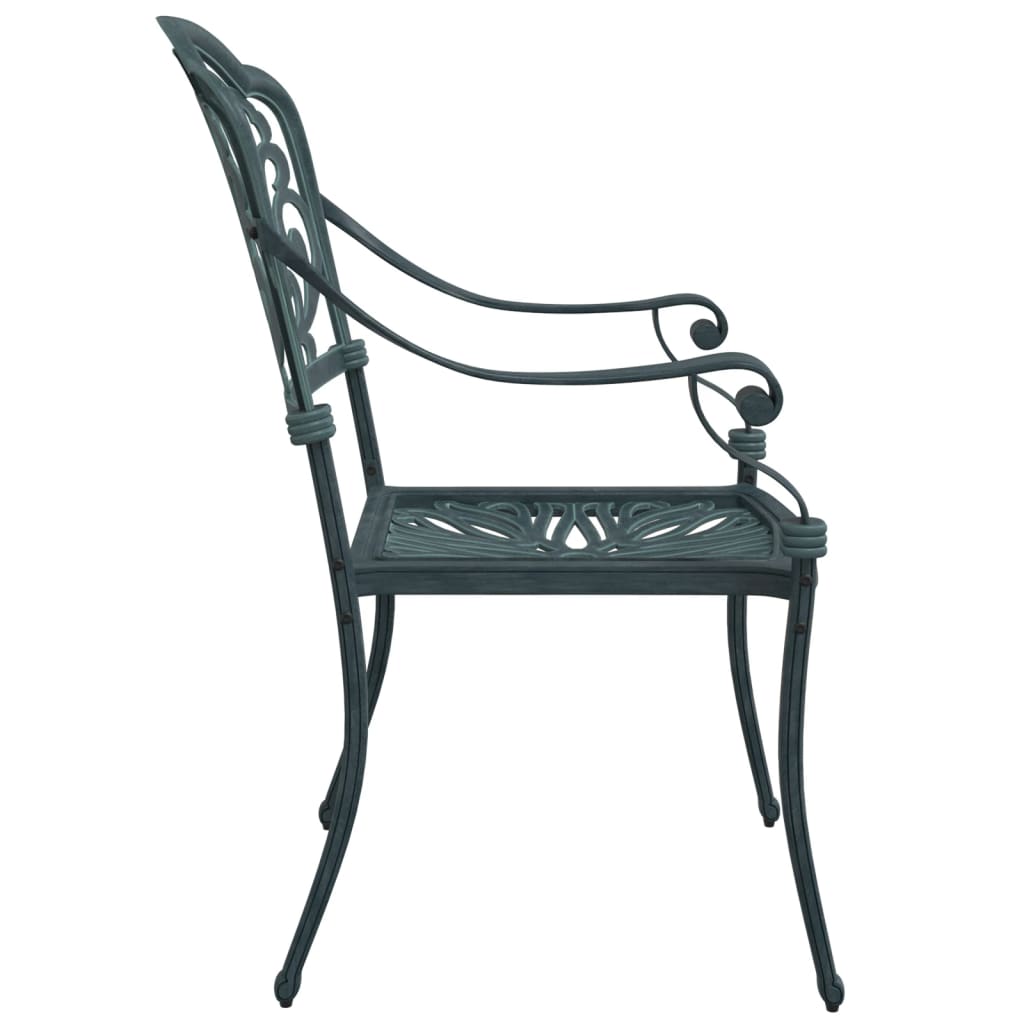 Chaises de jardin 2 pcs en fonte d'aluminium