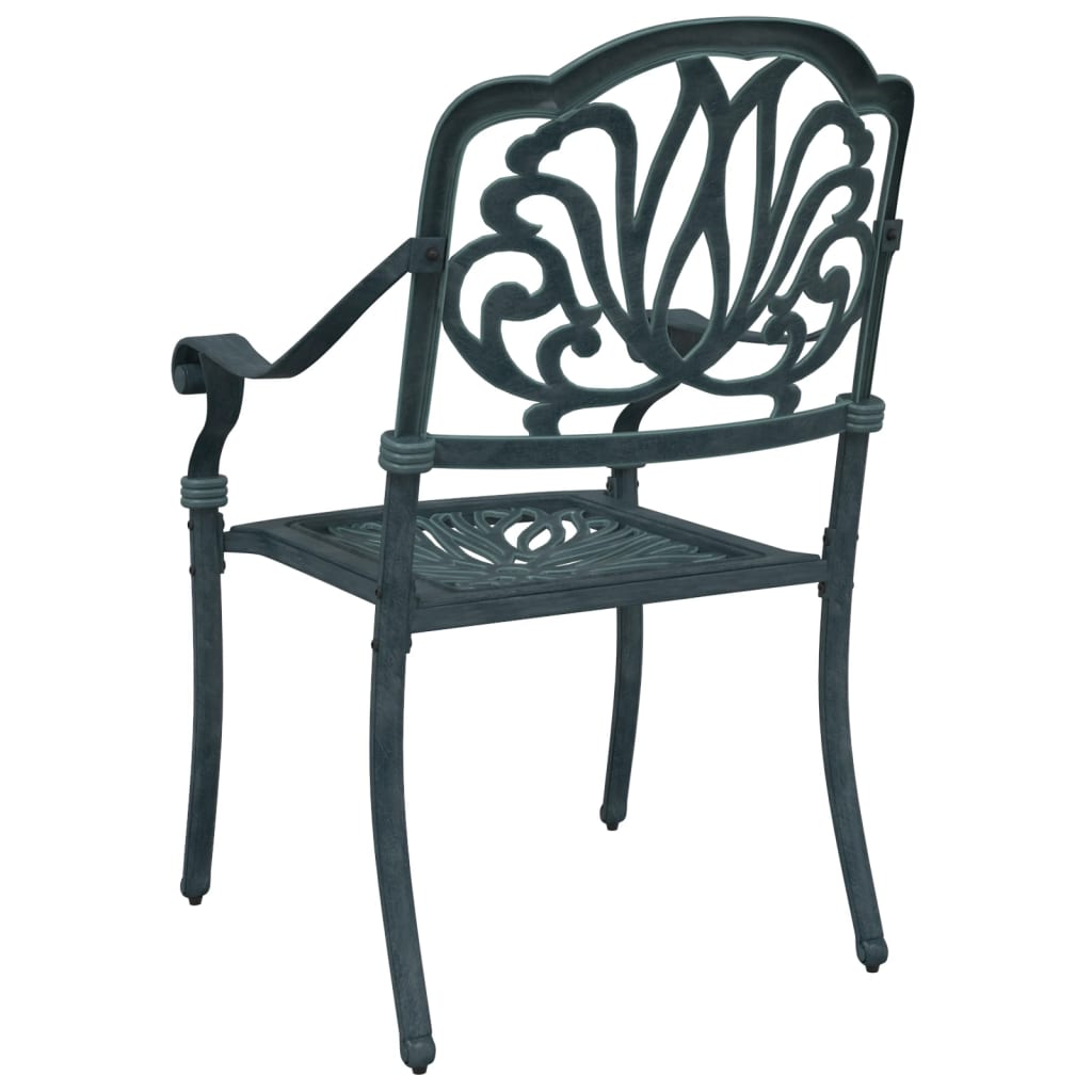 Chaises de jardin 2 pcs en fonte d'aluminium