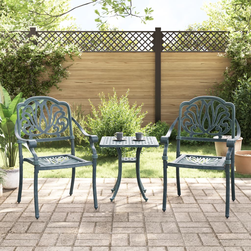 Chaises de jardin 2 pcs en fonte d'aluminium