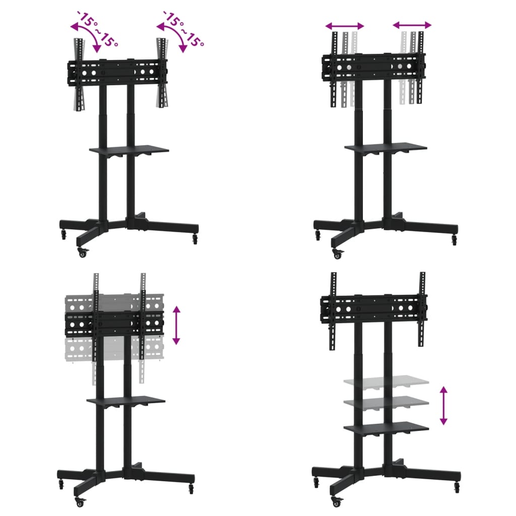 Tv-standaard wielen 32"-90" scherm 100 kg Max VESA 800x600 mm