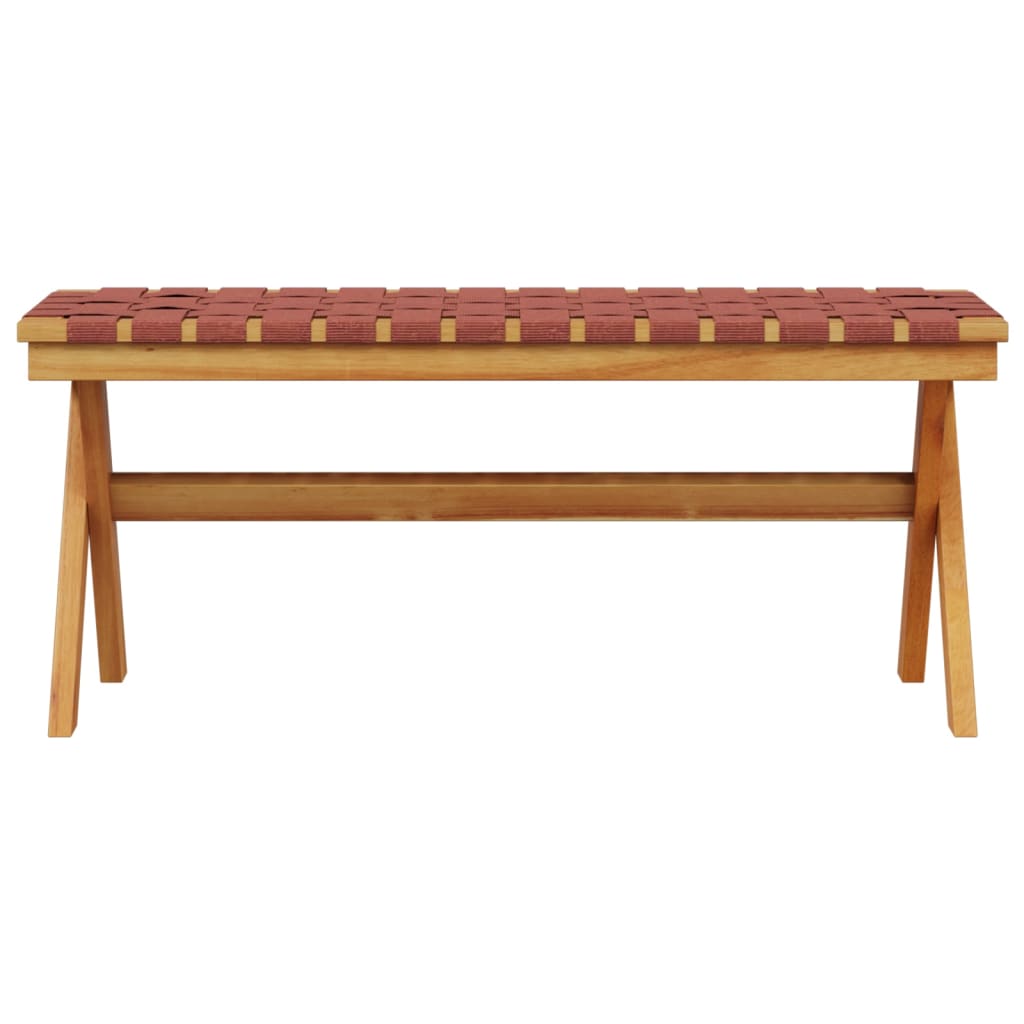 Banc de jardin en bois d'acacia massif et tissu noir