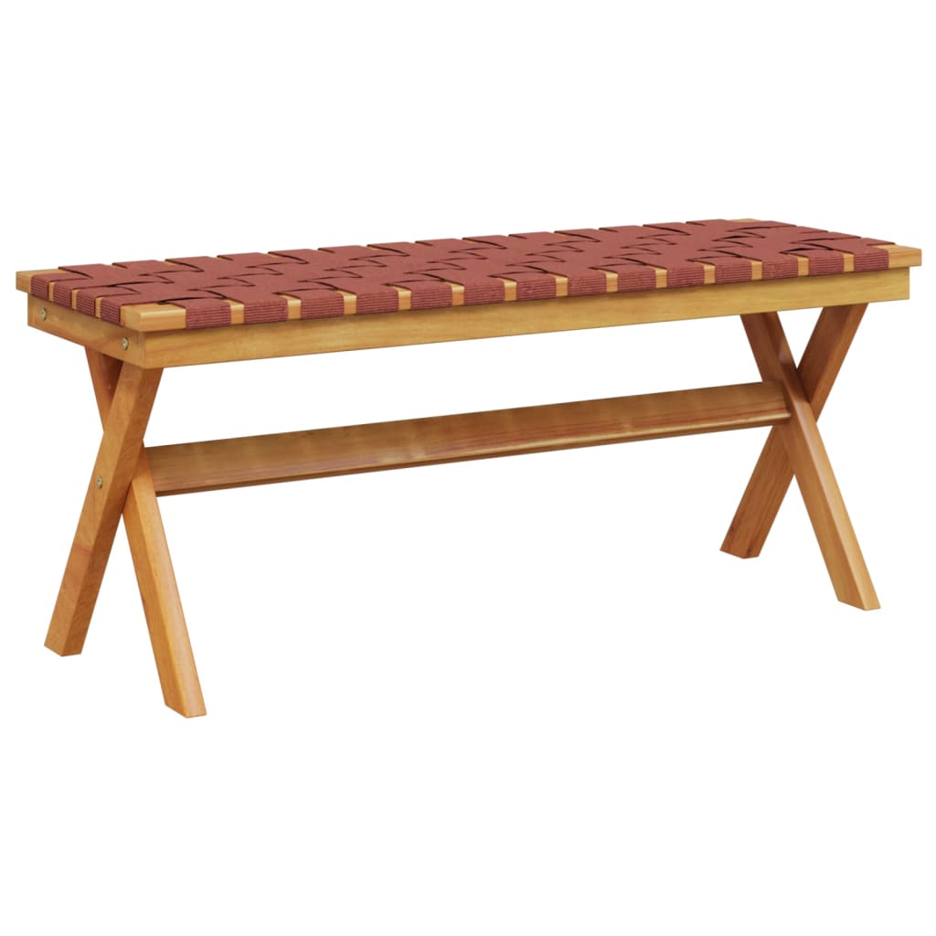 Banc de jardin en bois d'acacia massif et tissu noir