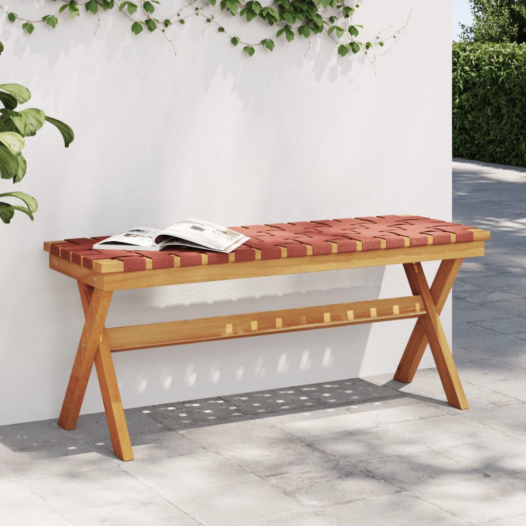 Banc de jardin en bois d'acacia massif et tissu noir