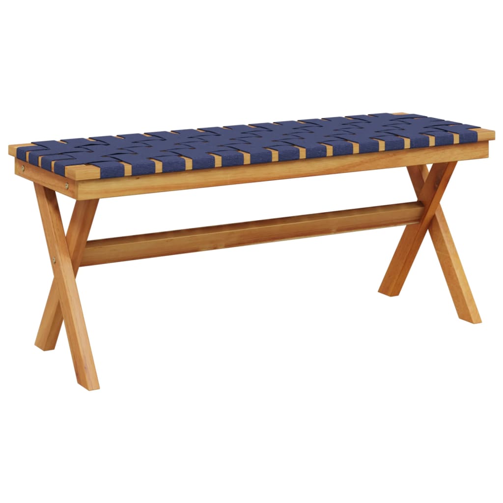 Banc de jardin en bois d'acacia massif et tissu noir