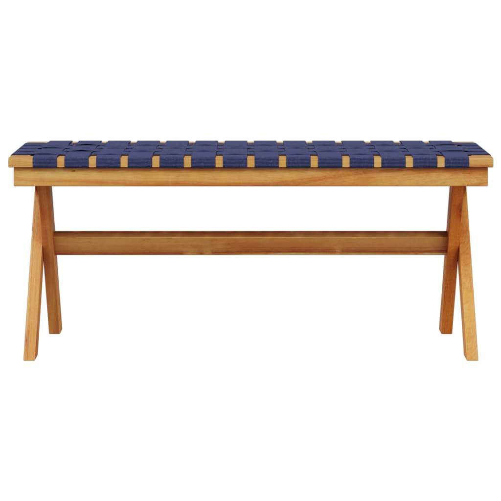 Banc de jardin en bois d'acacia massif et tissu noir