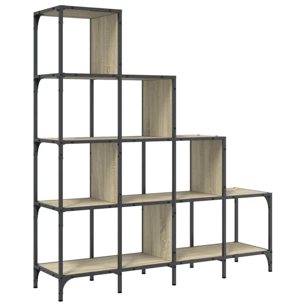 Boekenkast 92x30x102 cm bewerkt hout en metaal sonoma eiken