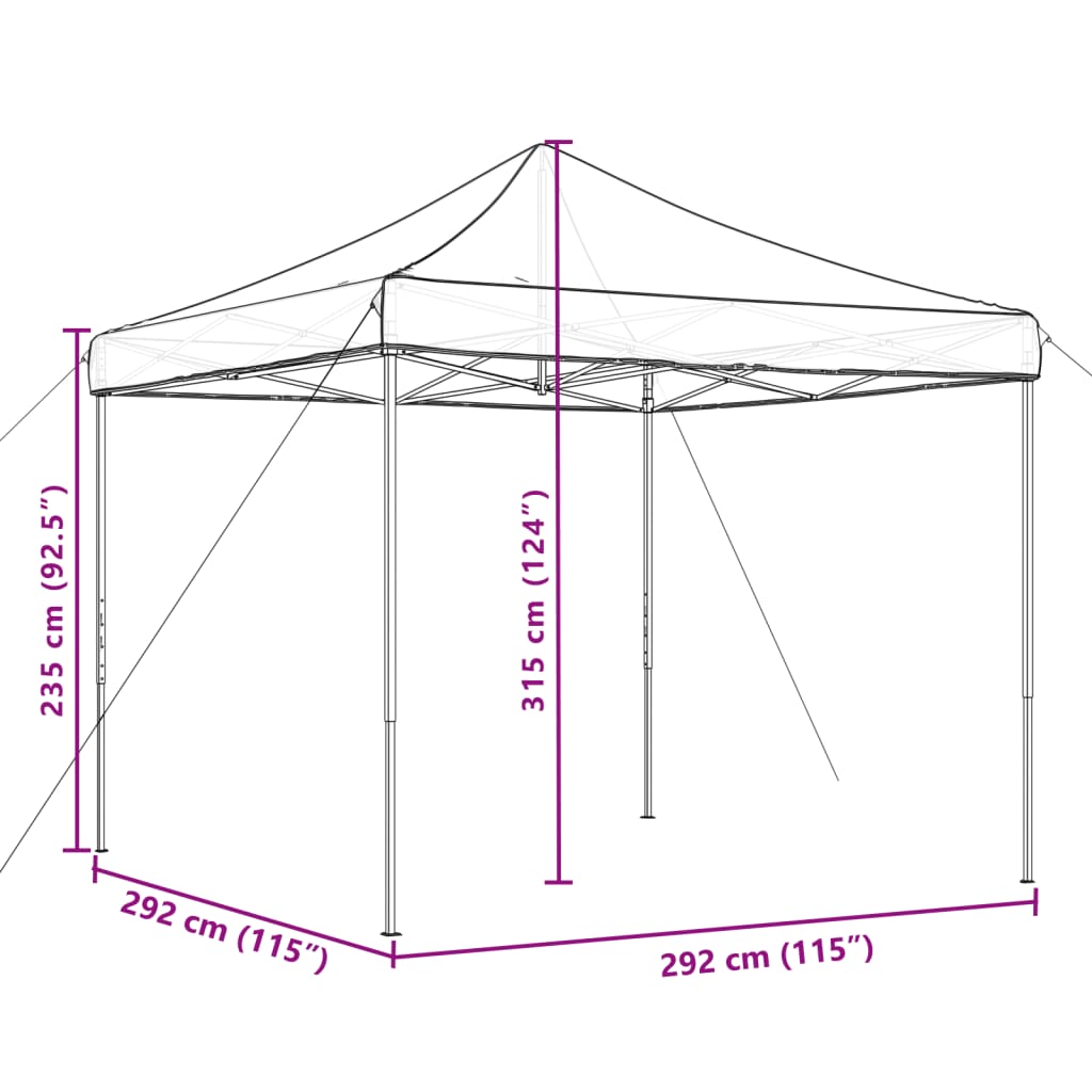 Tente de fête pop-up pliable avec 4 parois latérales