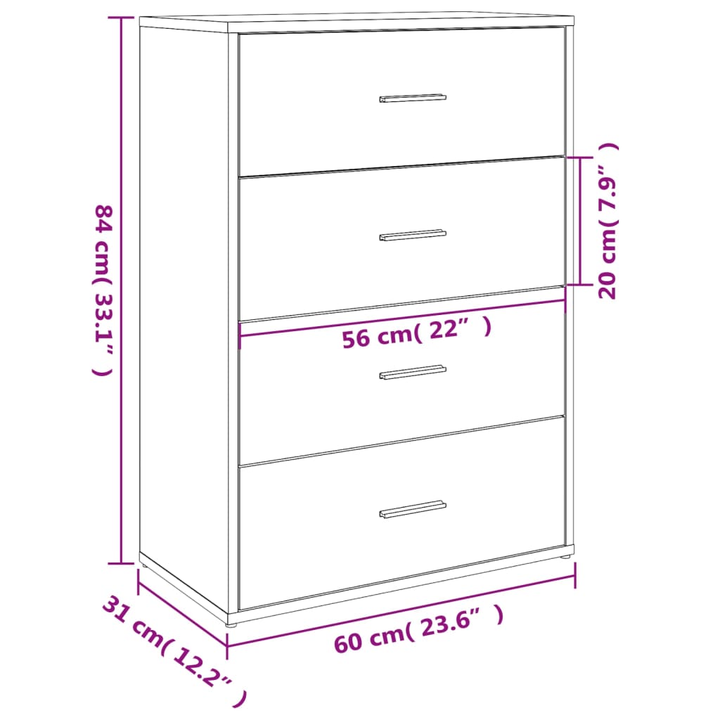 Buffet 60x31x84 cm en bois travaillé