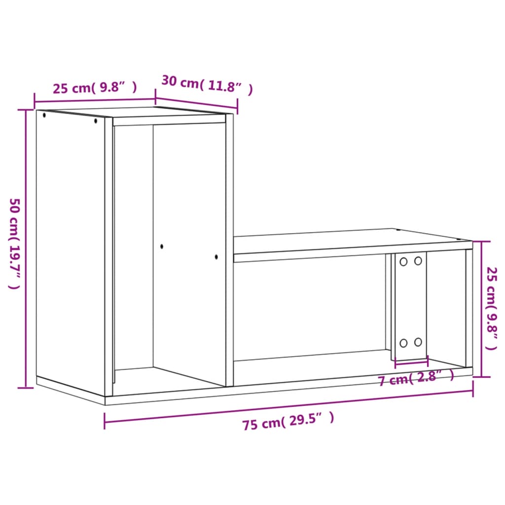 Tv-meubelen 2 st 100x30x50 cm bewerkt hout grijs sonoma eiken