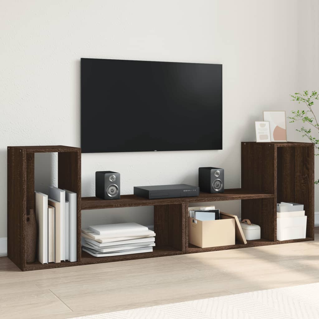 Tv-meubelen 2 st 100x30x50 cm bewerkt hout grijs sonoma eiken