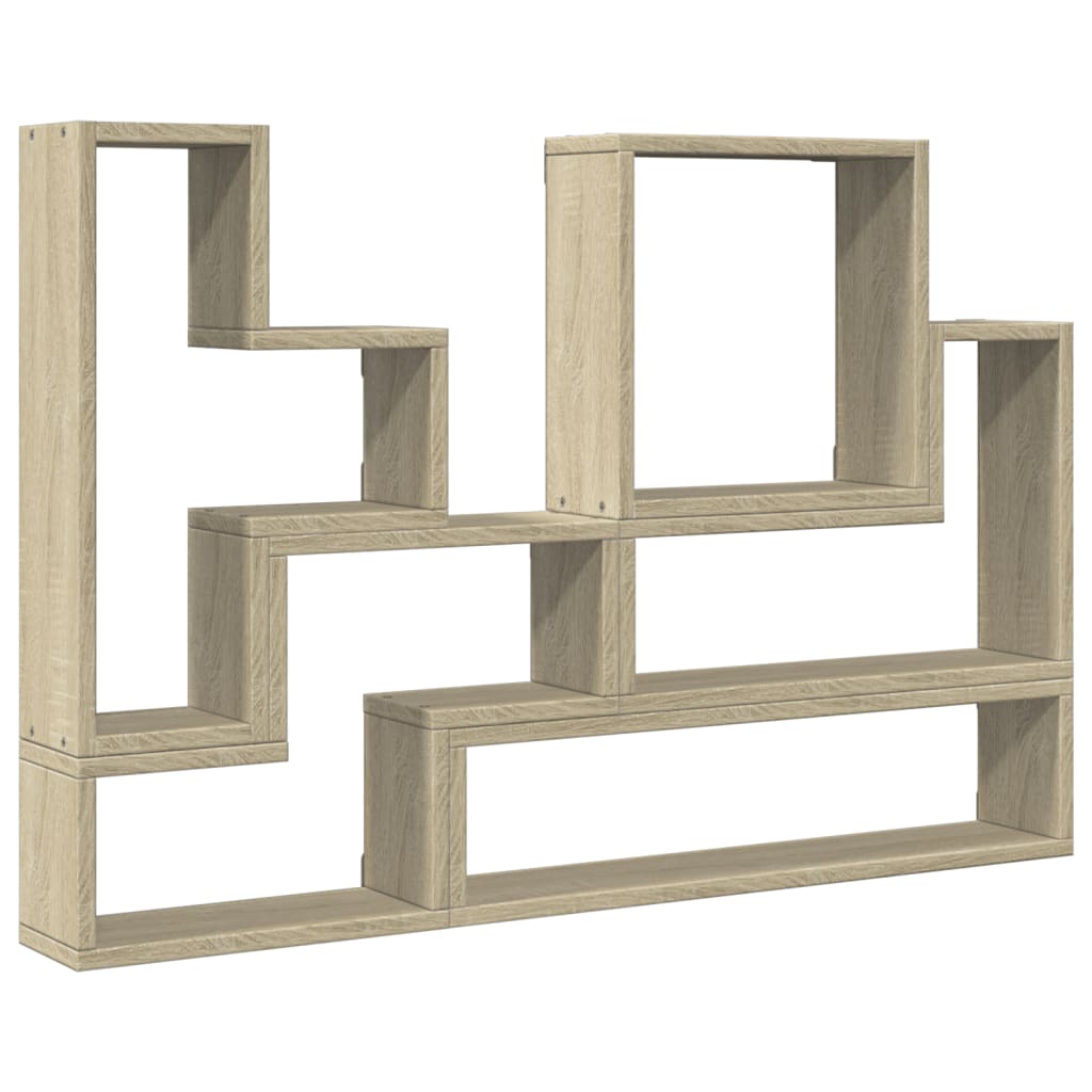 Wandschap 96x12x64 cm bewerkt hout eikenkleurig