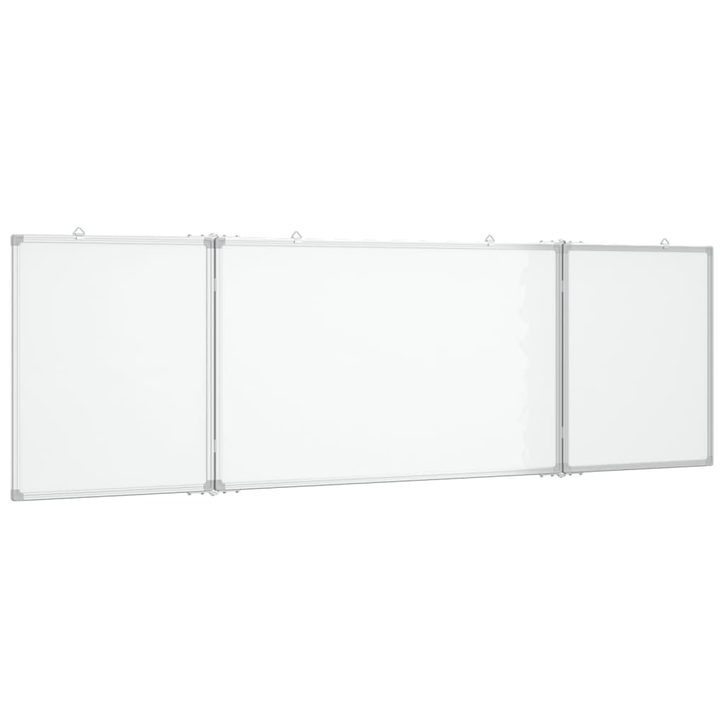 Whiteboard magnetisch inklapbaar 200x50x1,7 cm aluminium