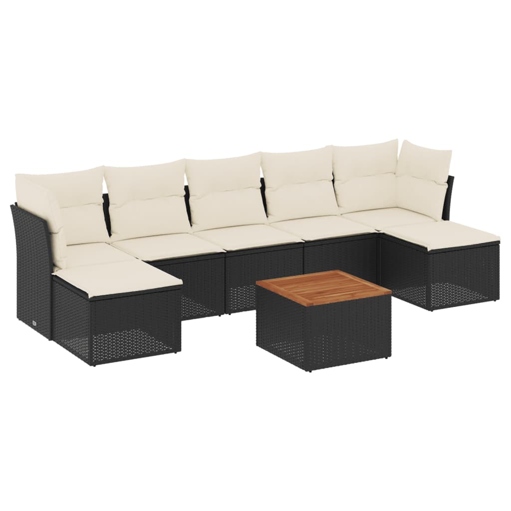 8-delige Loungeset met kussens poly rattan