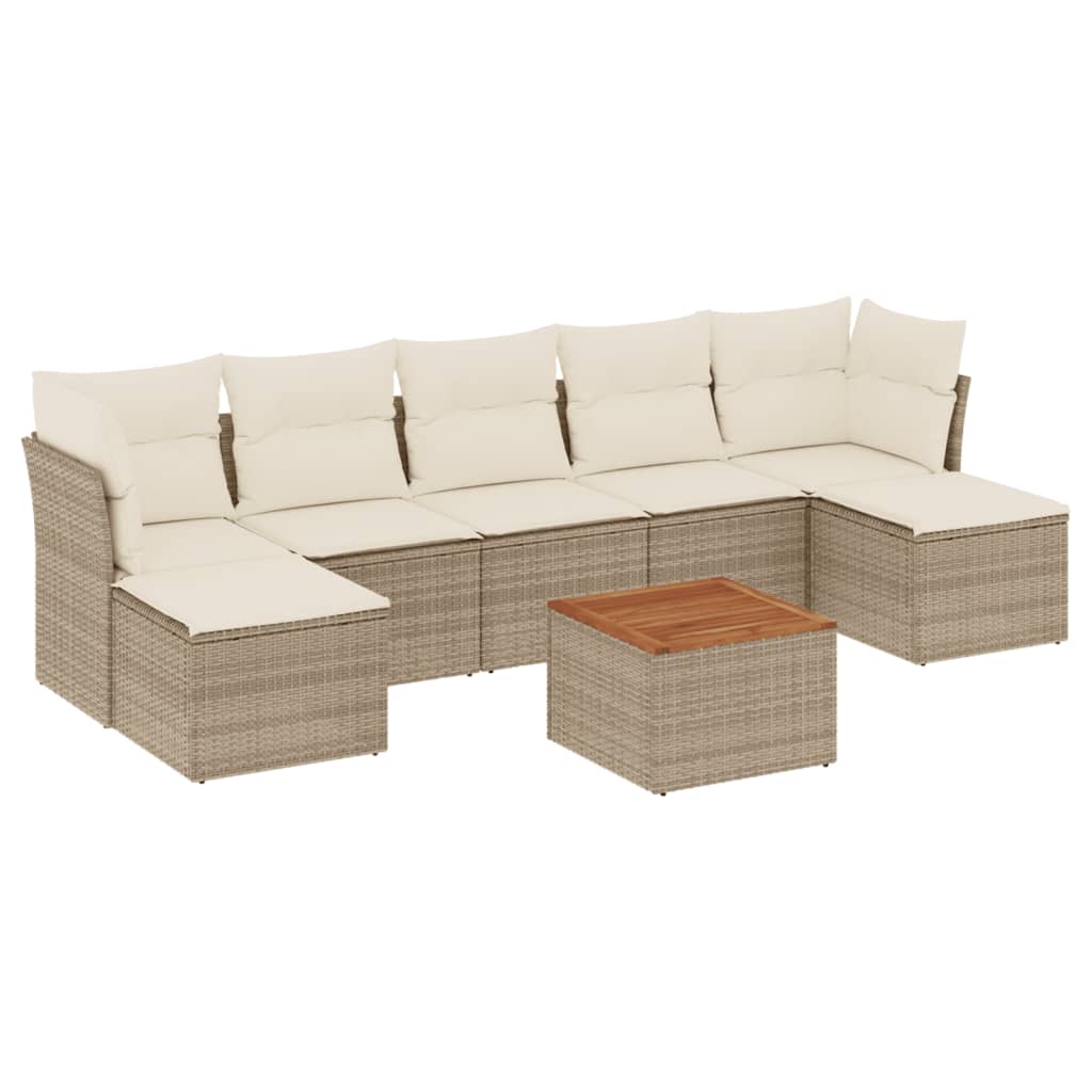 8-delige Loungeset met kussens poly rattan