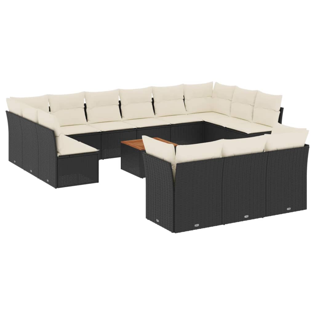 14-delige Loungeset met kussens poly rattan