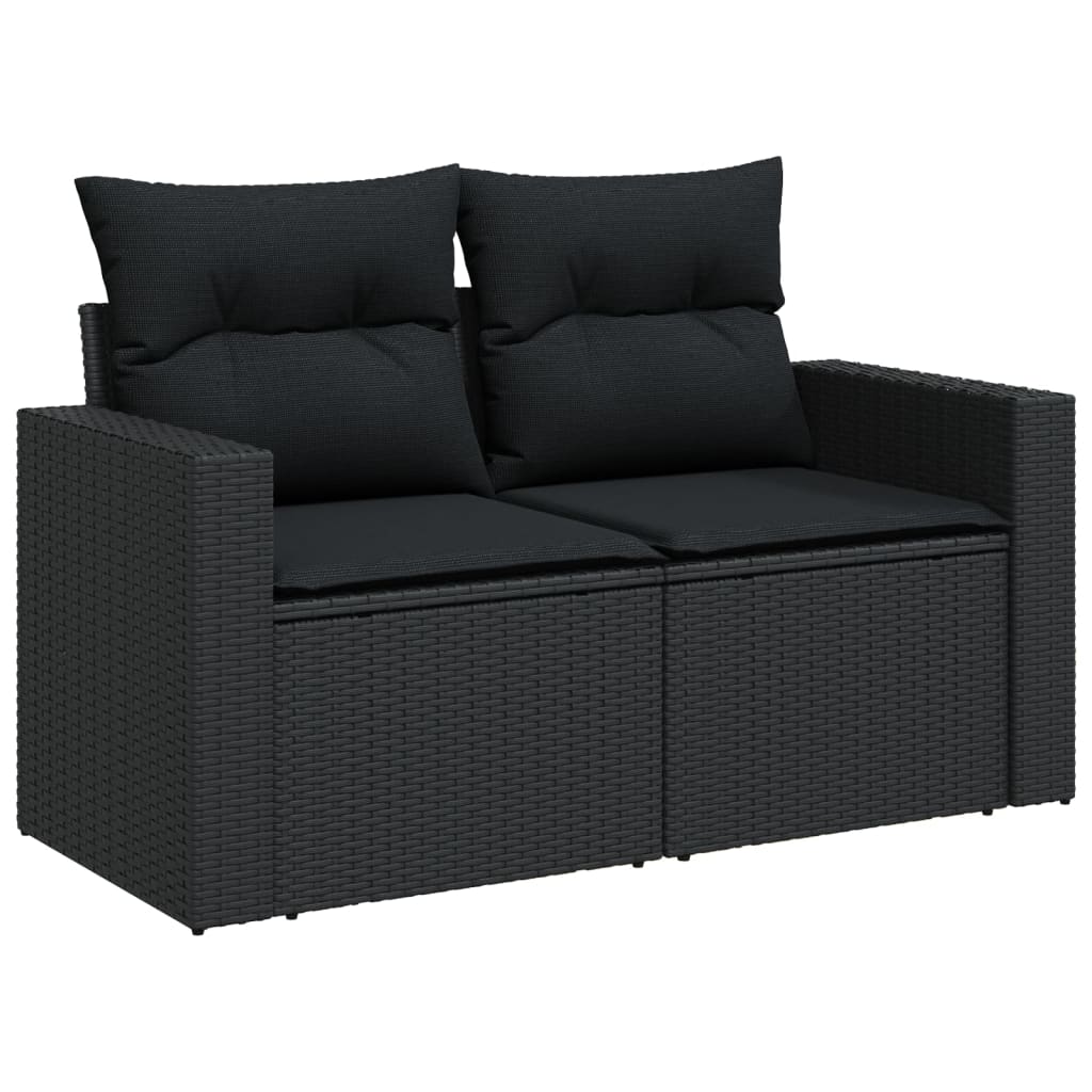 12-delige Loungeset met kussens poly rattan beige