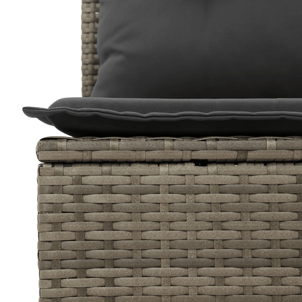 13-delige Loungeset met kussens poly rattan zwart