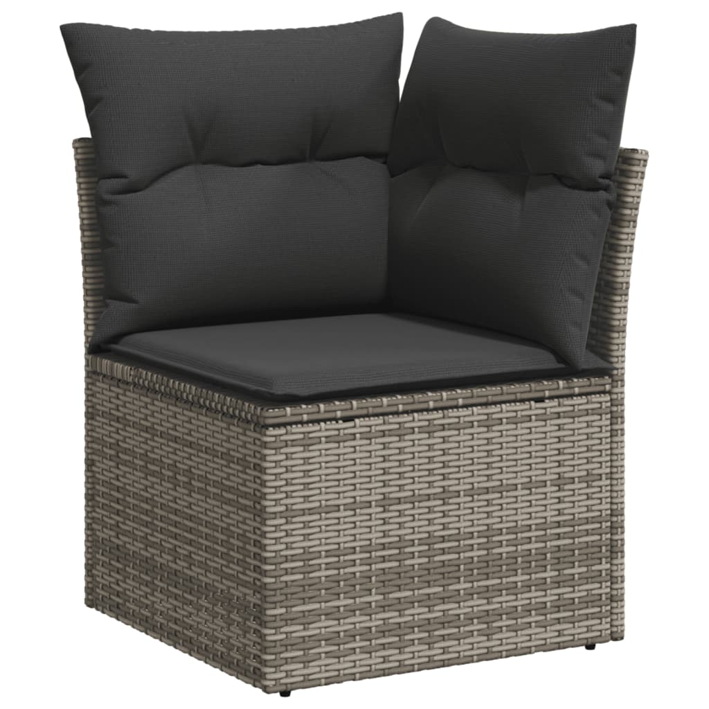 12-delige Loungeset met kussens poly rattan zwart