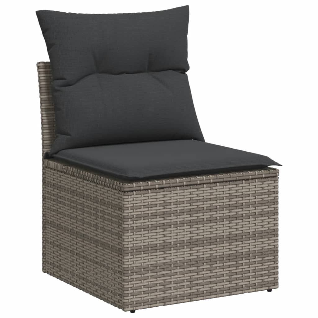 11-delige Tuinset met kussens poly rattan beige