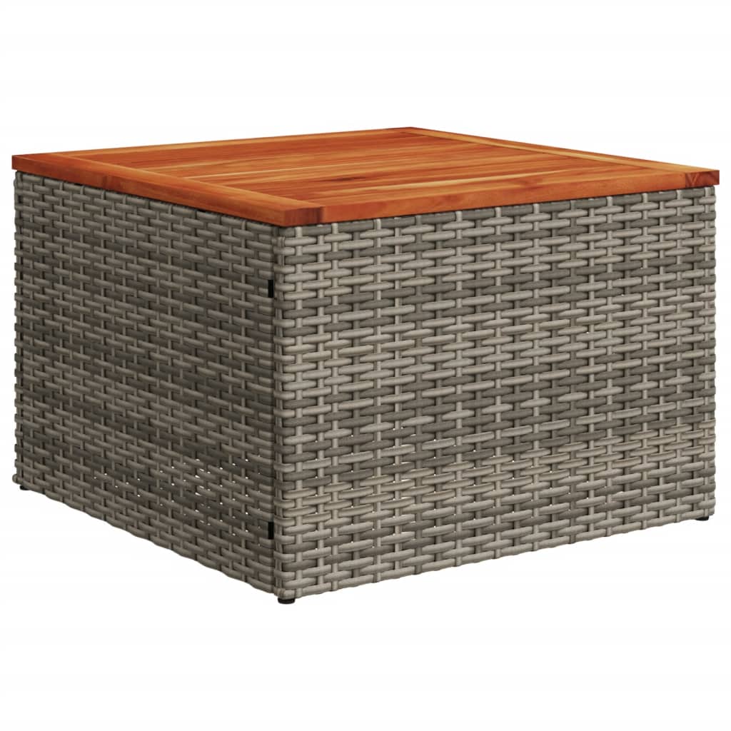 10-delige Loungeset met kussens poly rattan zwart