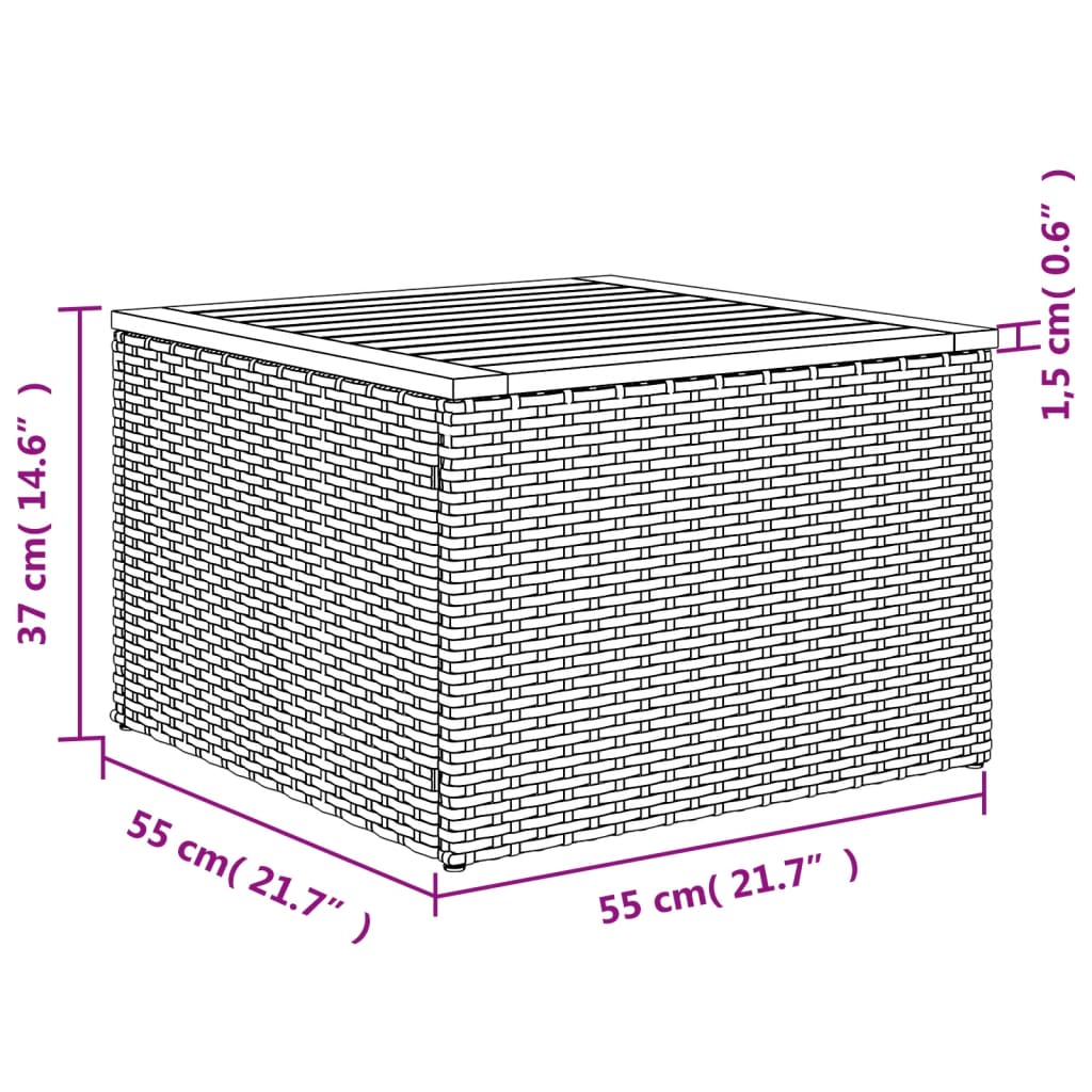 10-delige Loungeset met kussens poly rattan zwart