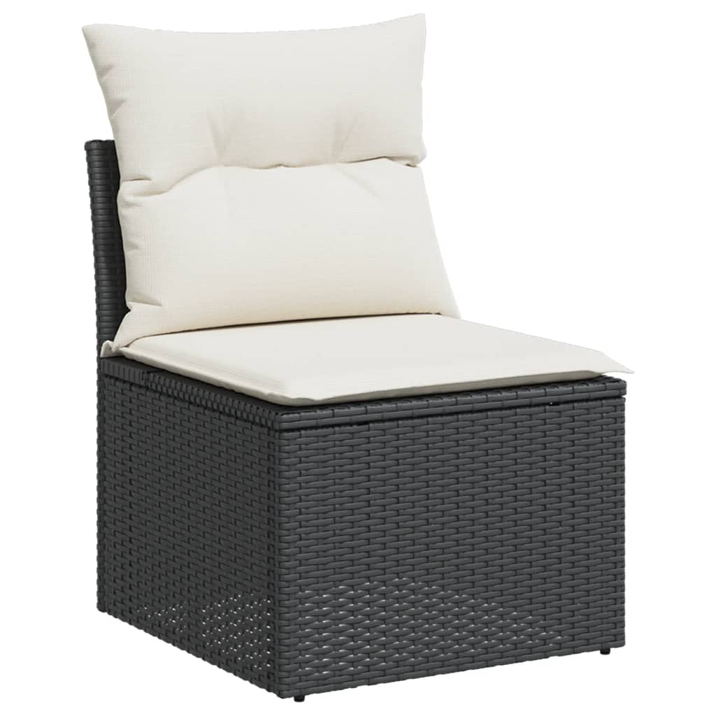 11-delige Tuinset met kussens poly rattan beige