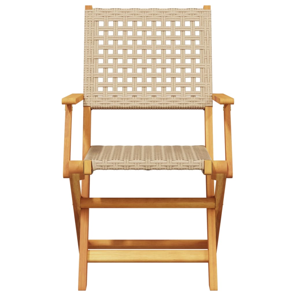 Tuinstoelen 2 st massief acaciahout en poly rattan