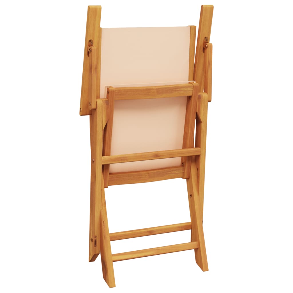 Tuinstoelen 6 st inklapbaar stof massief hout