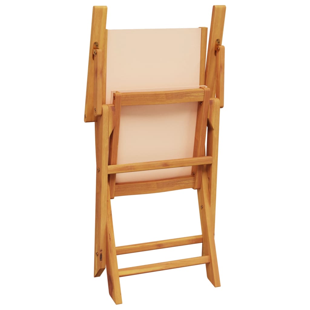 Tuinstoelen 6 st inklapbaar stof massief hout