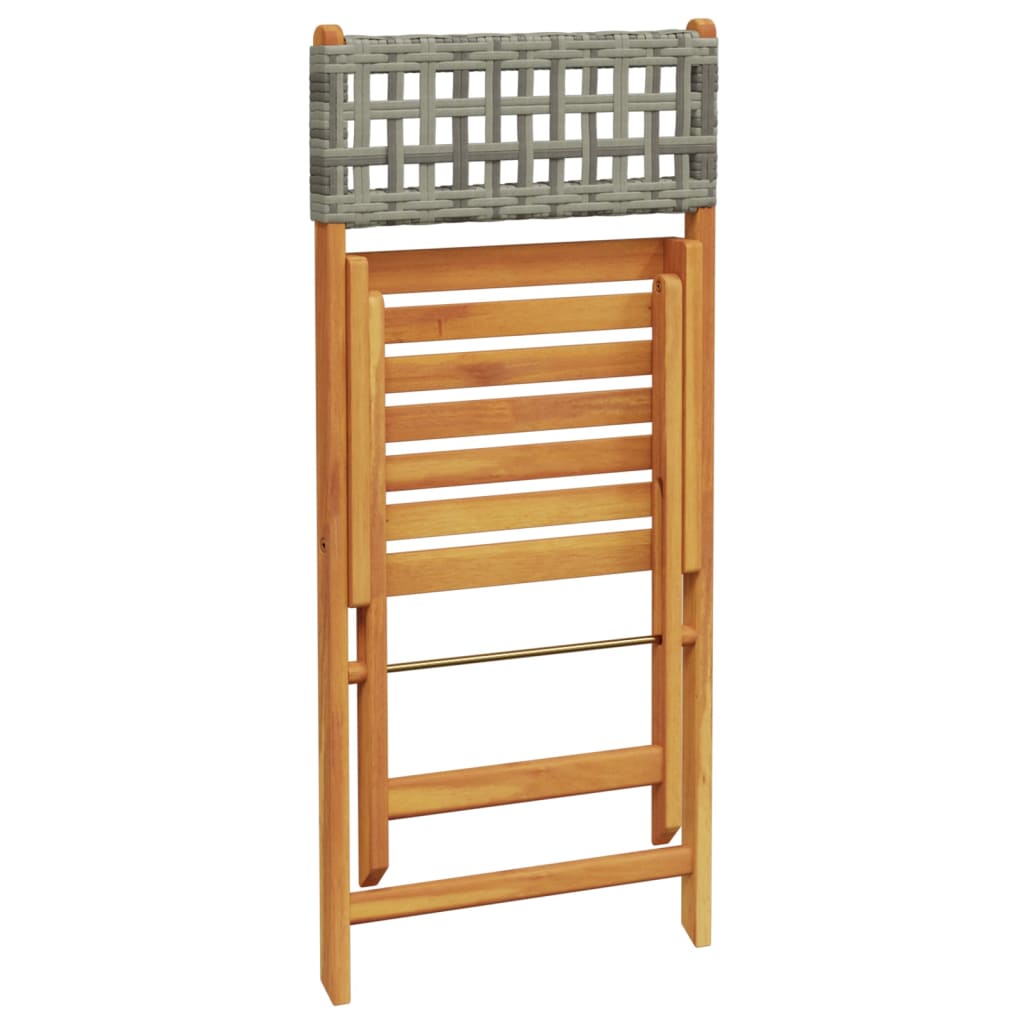 Tuinstoelen 4 st inklapbaar poly rattan en massief hout