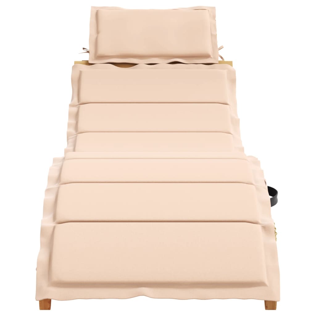 Bain de soleil avec coussin en bois d'acacia massif