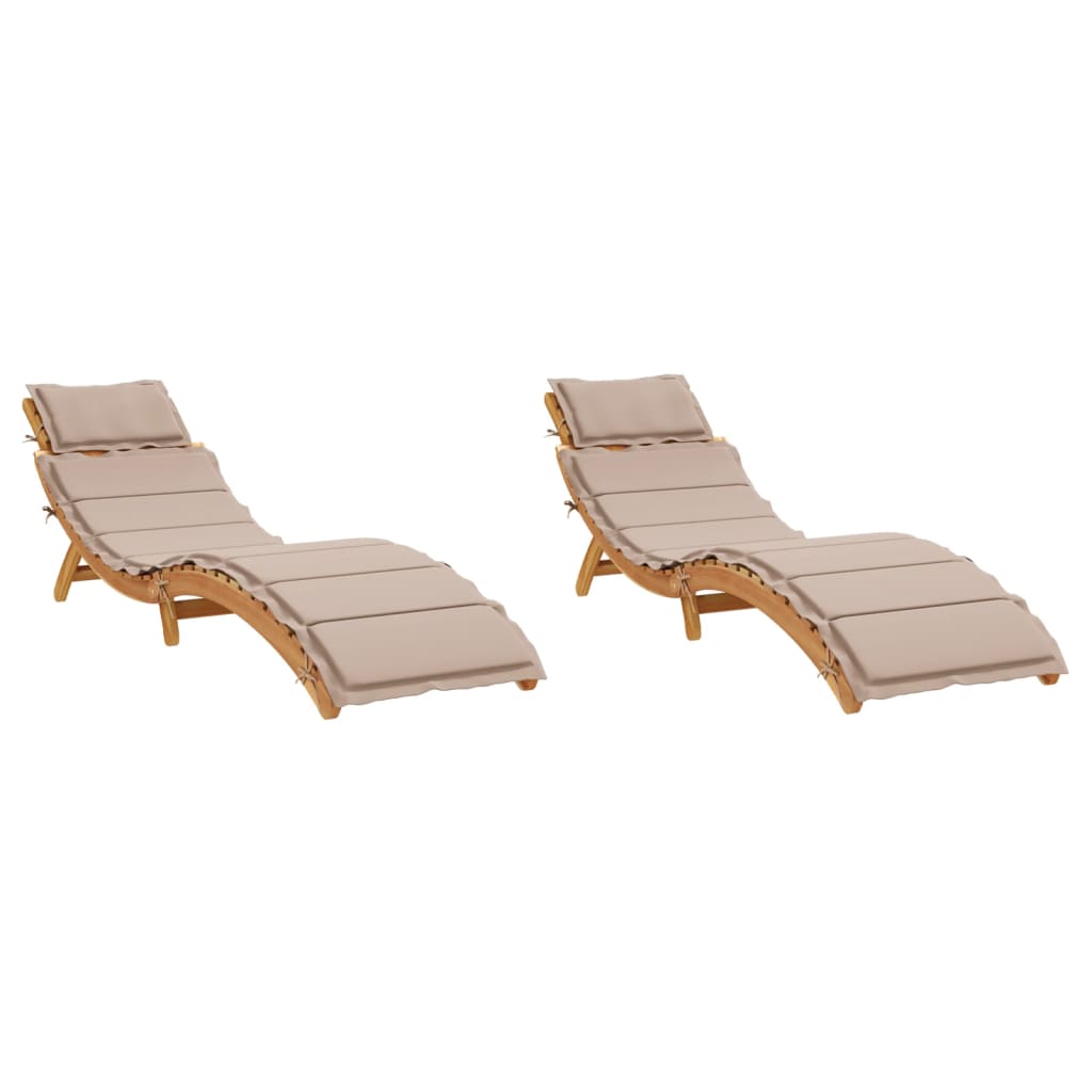 Bain de soleil avec coussin en bois d'acacia massif