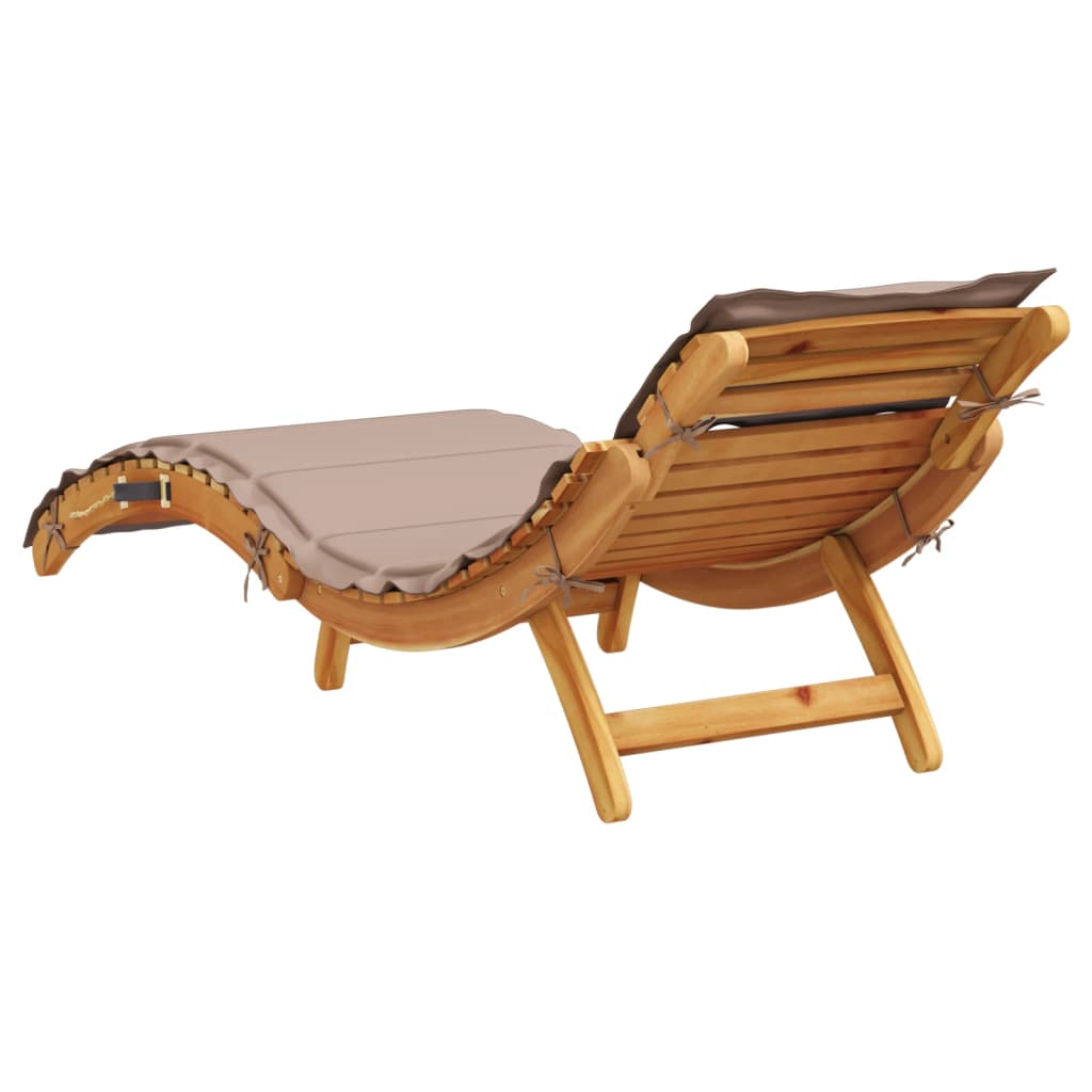 Bain de soleil avec coussin en bois d'acacia massif