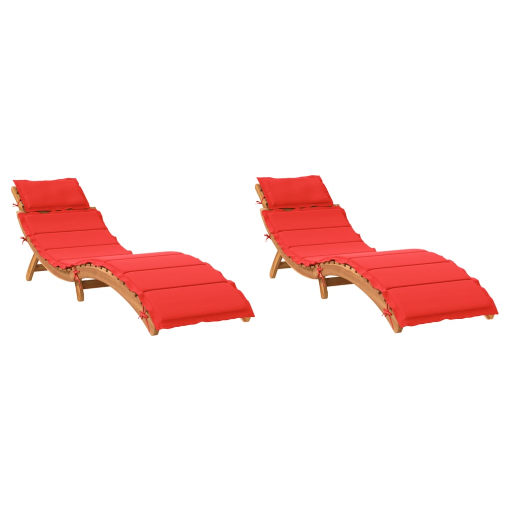 Bain de soleil avec coussin en bois d'acacia massif