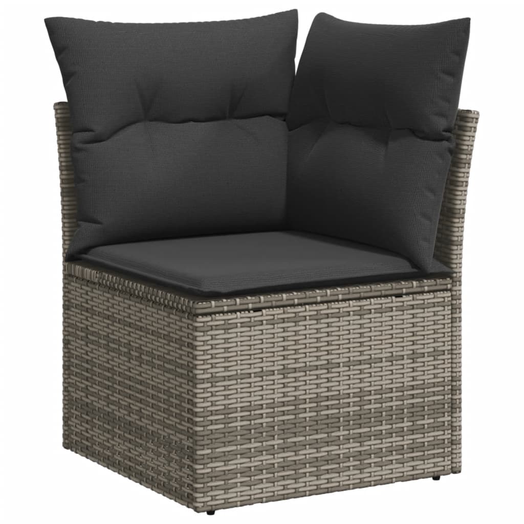 10-delige Loungeset met kussens poly rattan beige