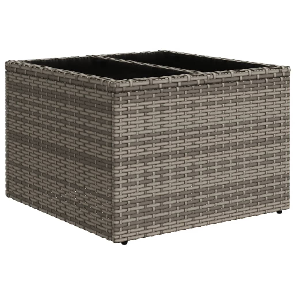 10-delige Loungeset met kussens poly rattan lichtgrijs