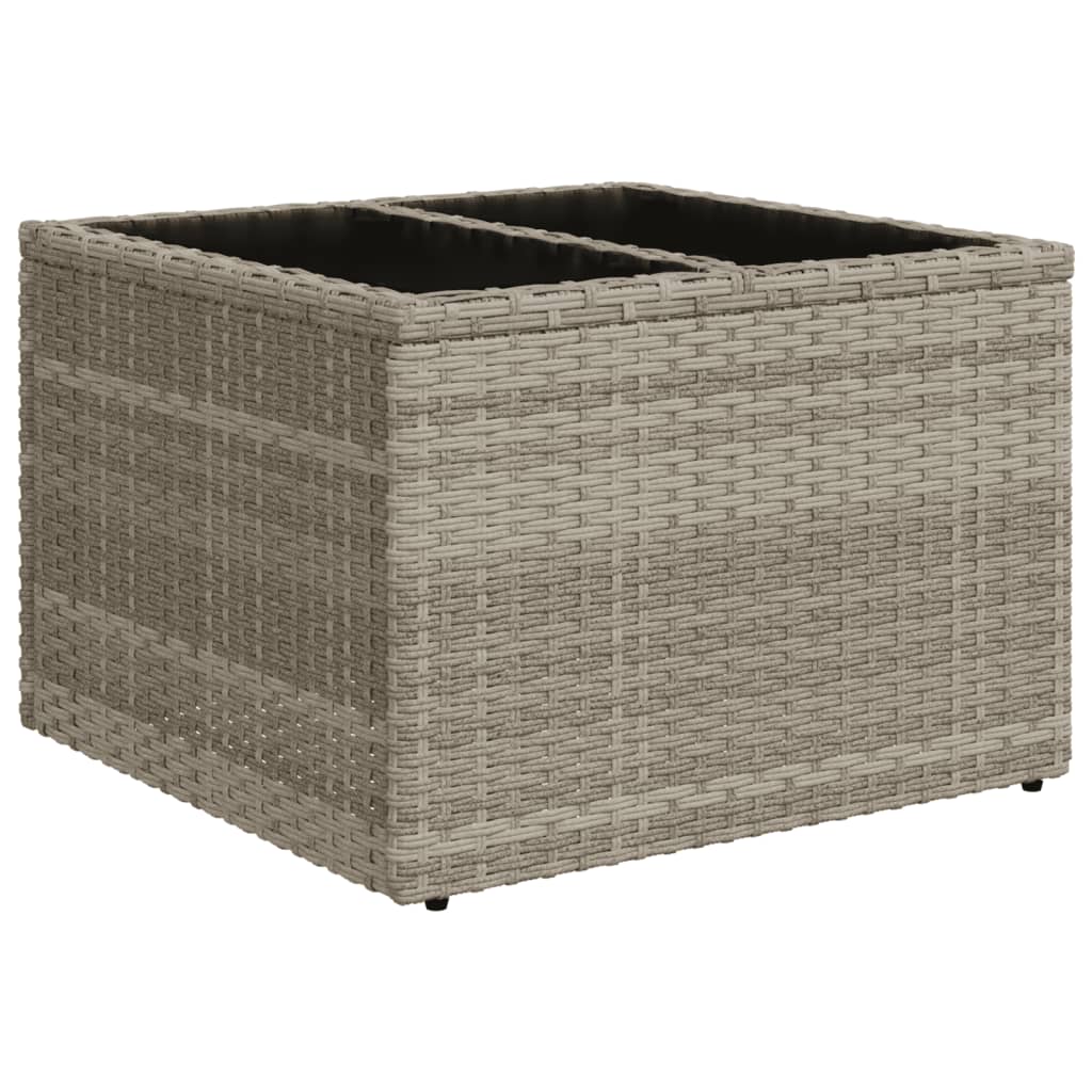 10-delige Loungeset met kussens poly rattan grijs