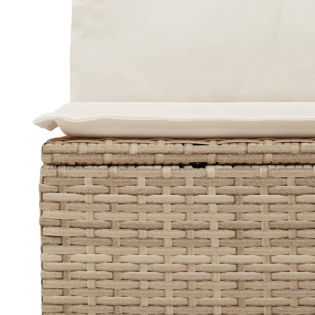 11-delige Tuinset met kussens poly rattan beige