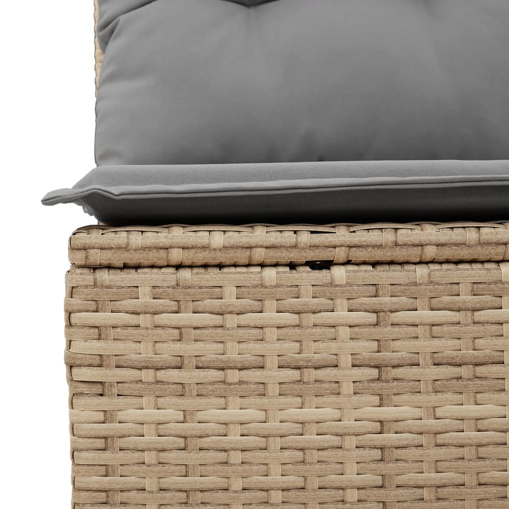 11-delige Tuinset met kussens poly rattan beige