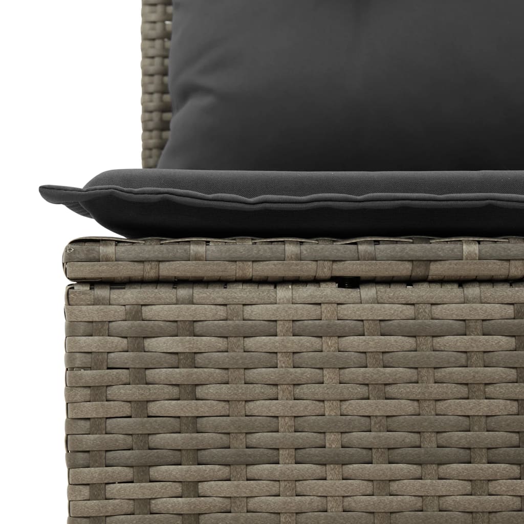 11-delige Loungeset met kussens poly rattan zwart