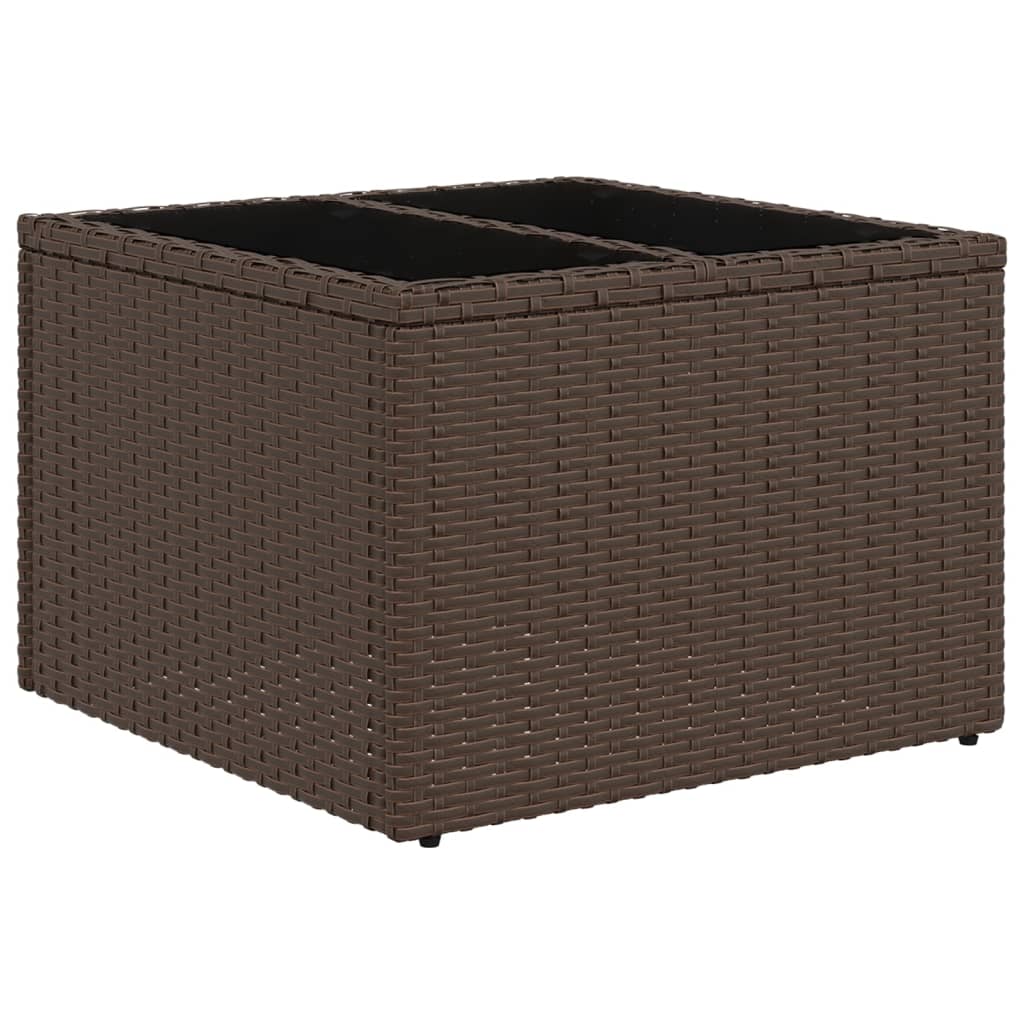 11-delige Loungeset met kussens poly rattan zwart