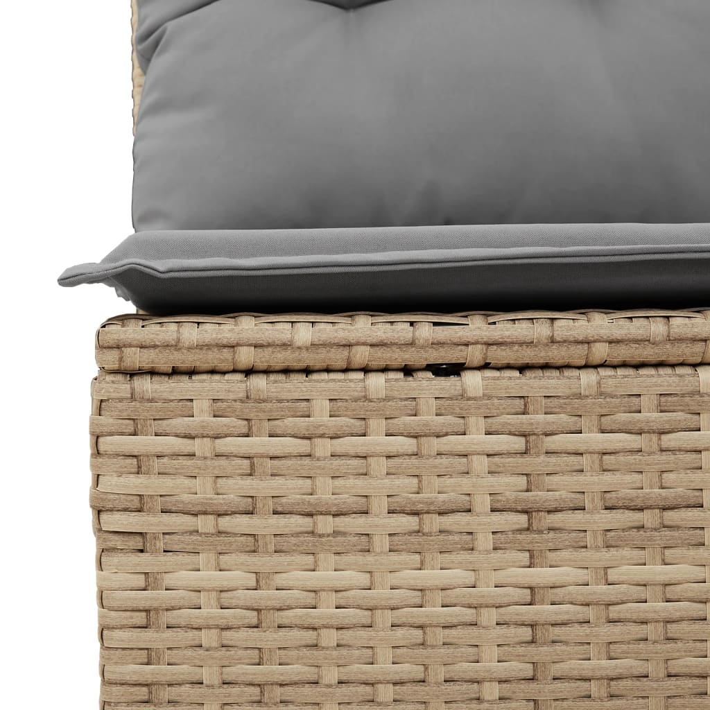 10-delige Loungeset met kussens poly rattan zwart