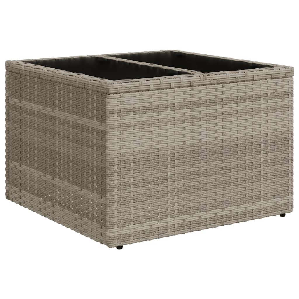 10-delige Loungeset met kussens poly rattan beige