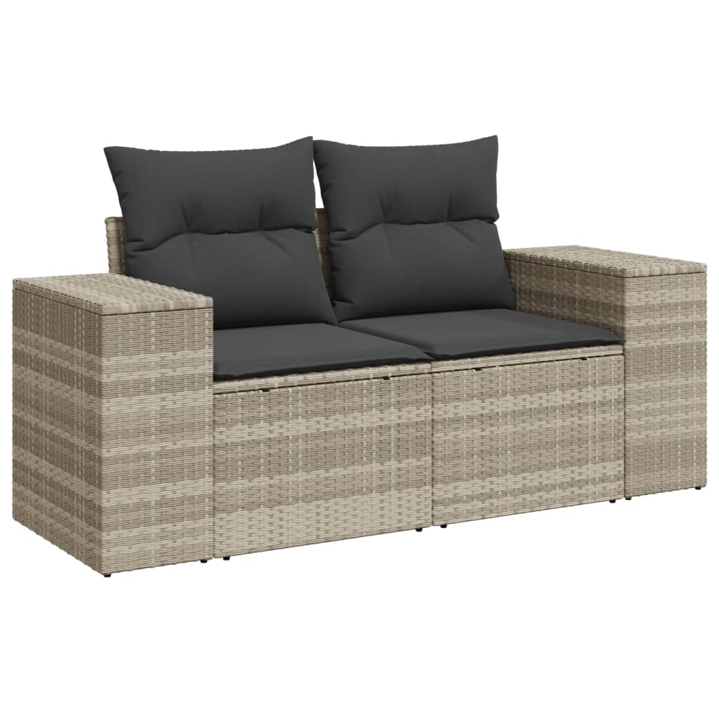 11-delige Tuinset met kussens poly rattan beige