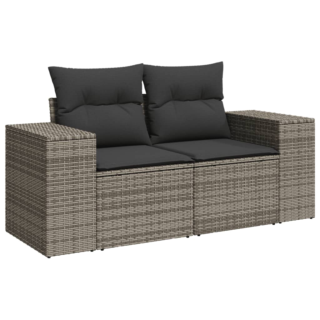 11-delige Tuinset met kussens poly rattan beige