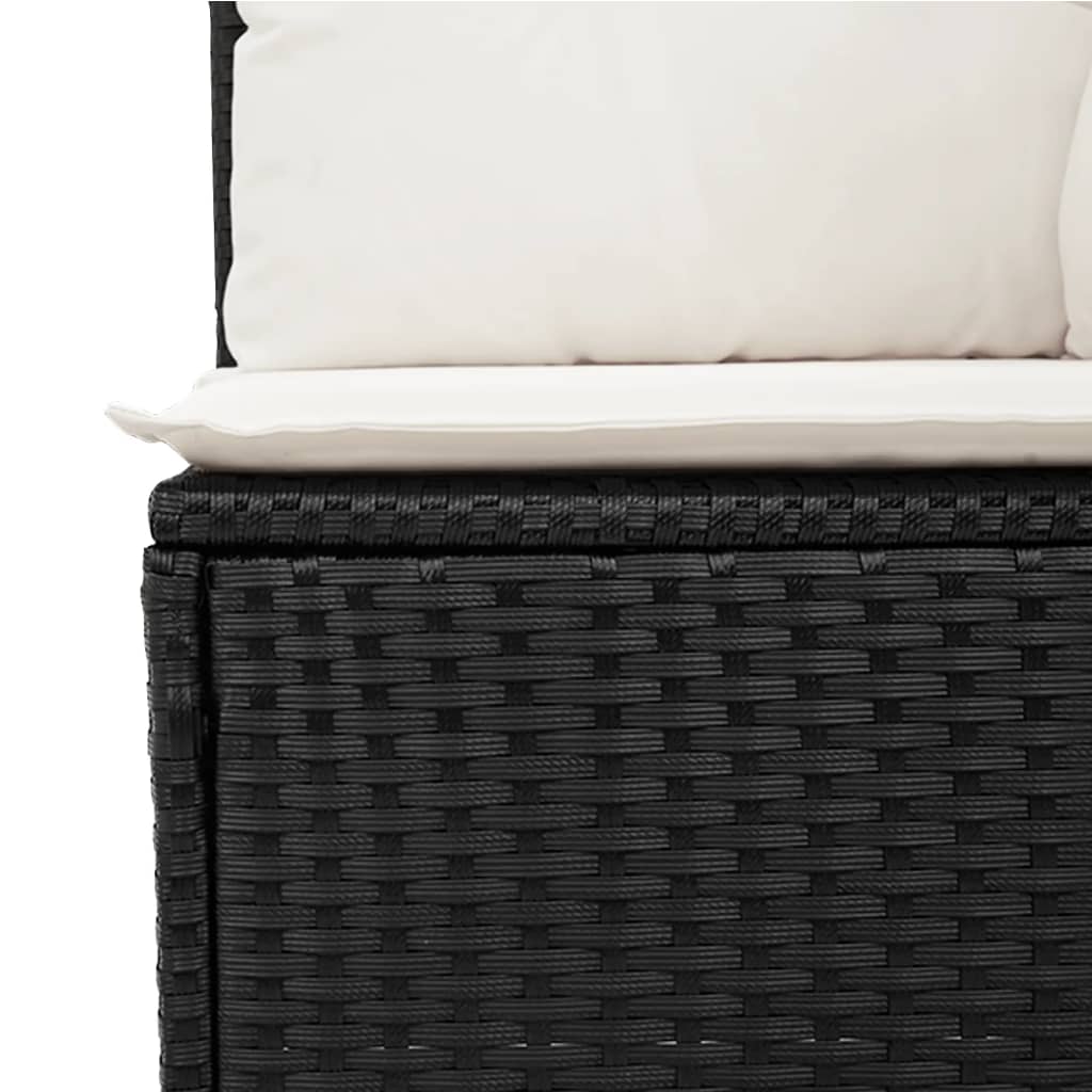 12-delige Loungeset met kussens poly rattan bruin