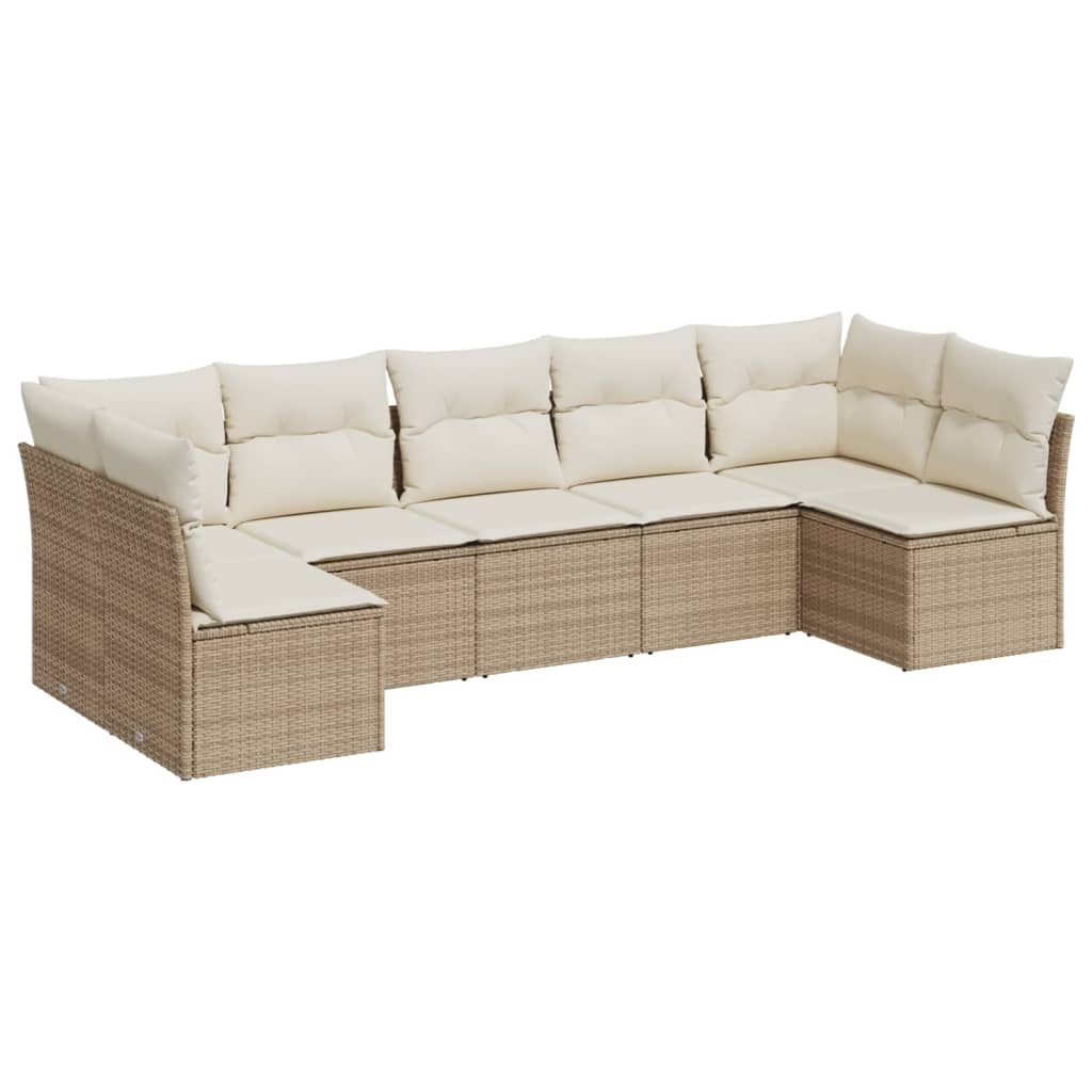 8-delige Loungeset met kussens poly rattan